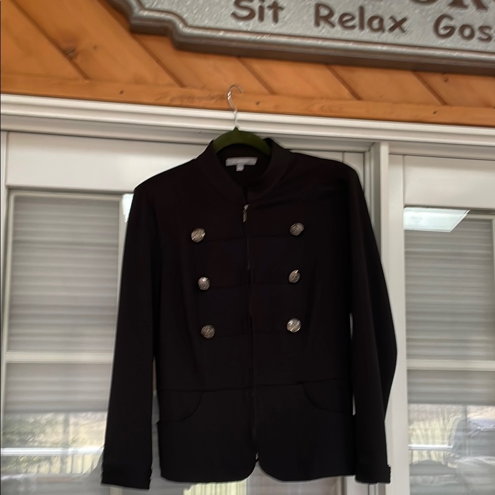 Womans Black Military Jacket. Size L.